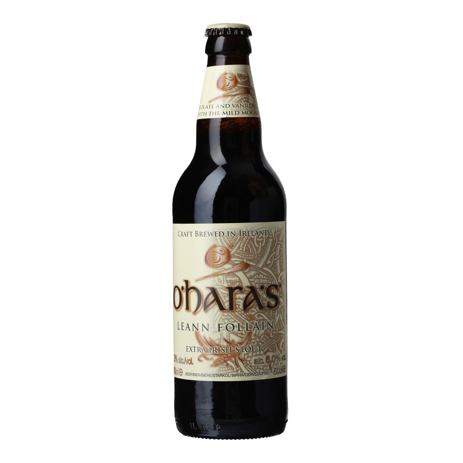 O hara s leann folláin extra irish stout   6%   12x50cl