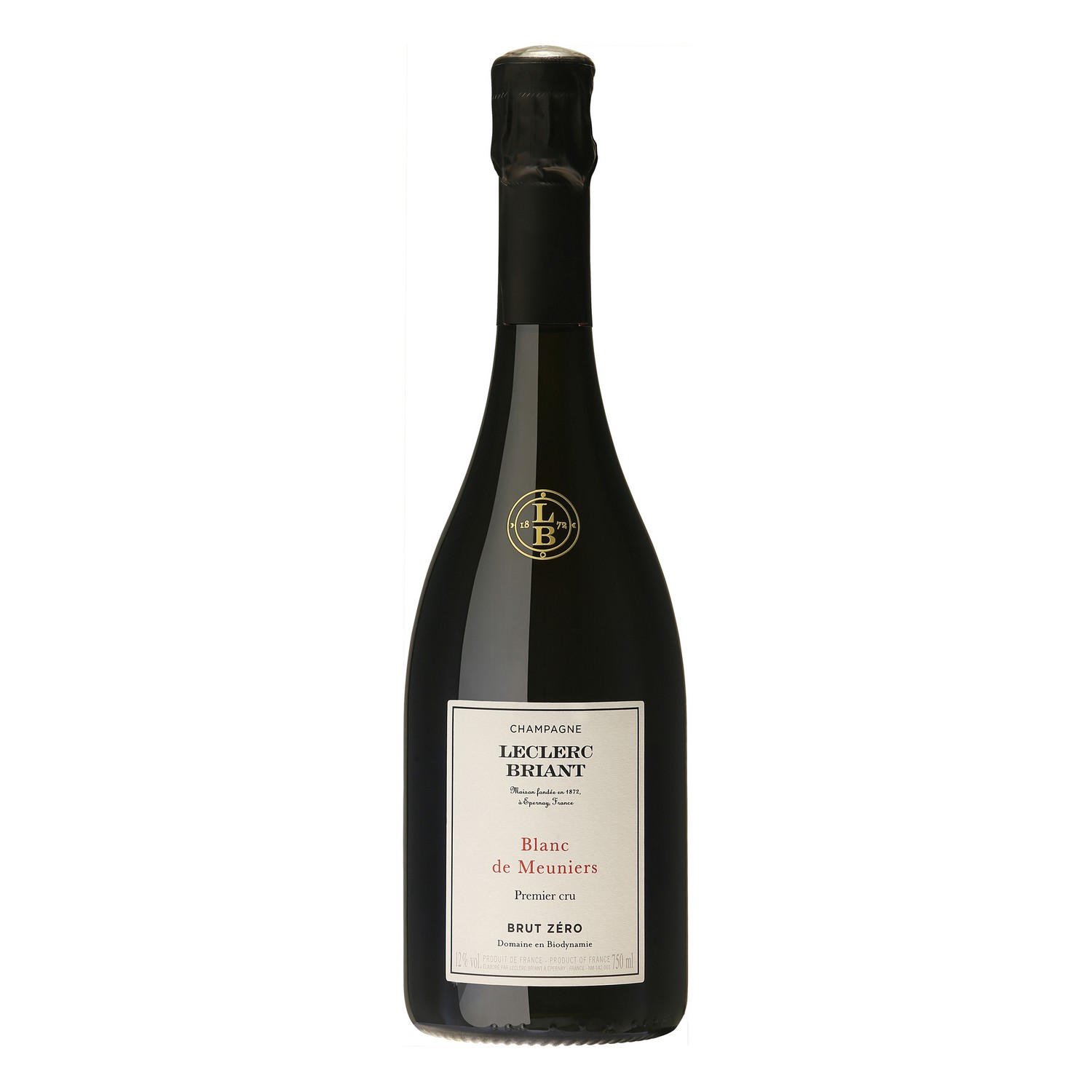 Leclerc briant blanc de meuniers 1.cru brut zero  12%  75cl