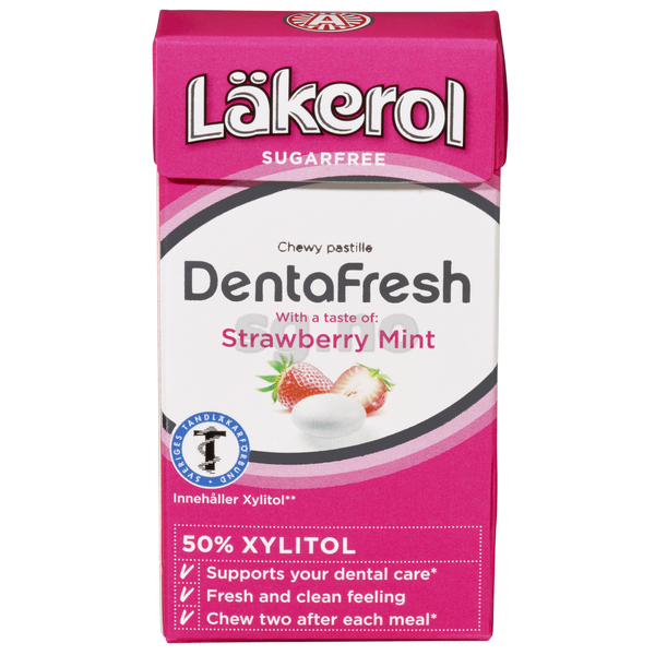 Läkerol dentafresh strawberry mint 36g