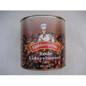Røde kidney bønner i vann   2,6kg
