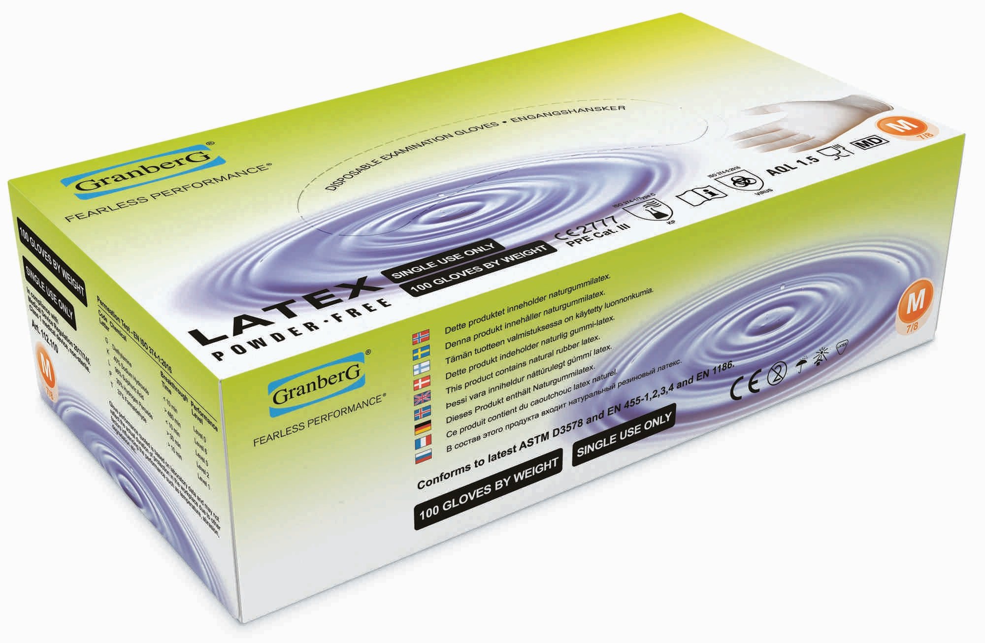 Engangshansker latex hvit s   100stk