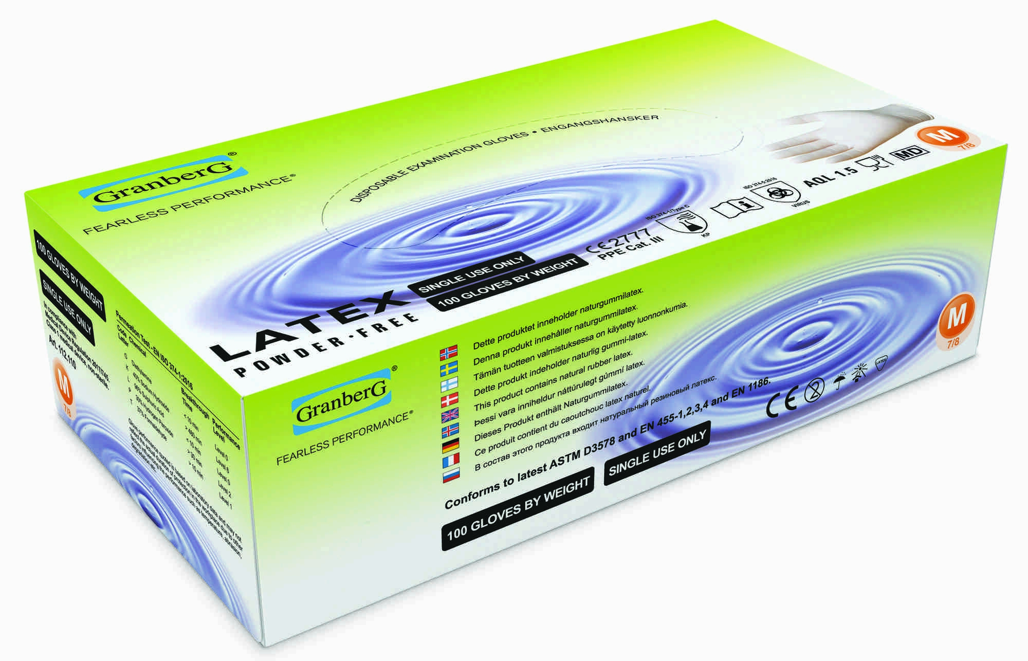 Engangshansker latex hvit l 100stk