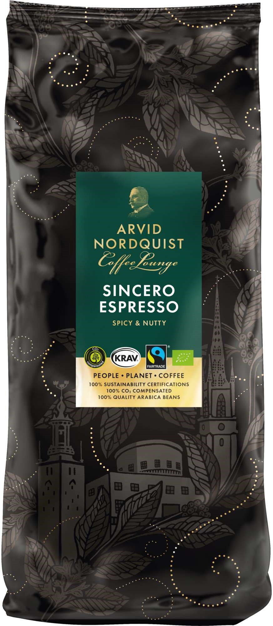 Kaffe sincero espresso hele bønner økol.&fairtrade   1kg