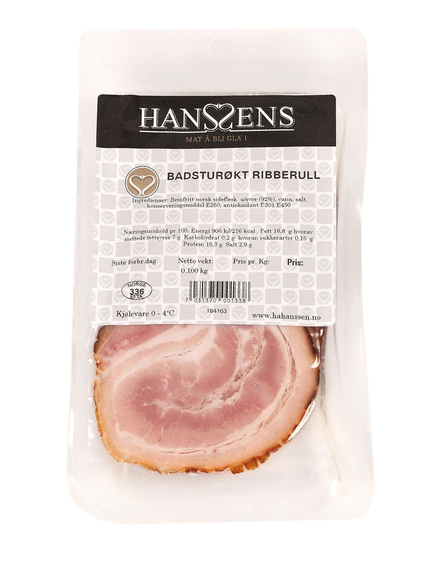 Badsturøkt ribberull 100g