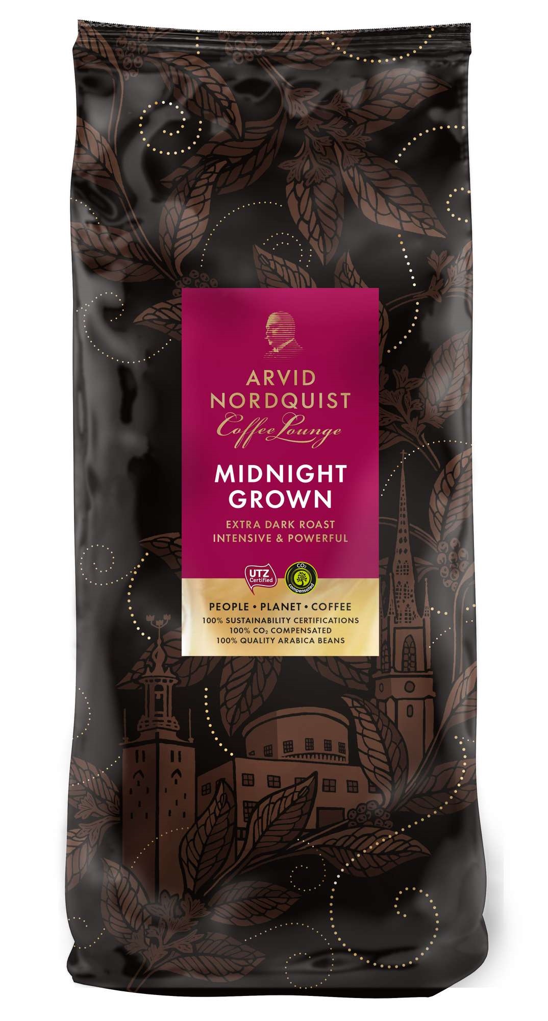 Kaffe midnight grown hele bønner   1kg