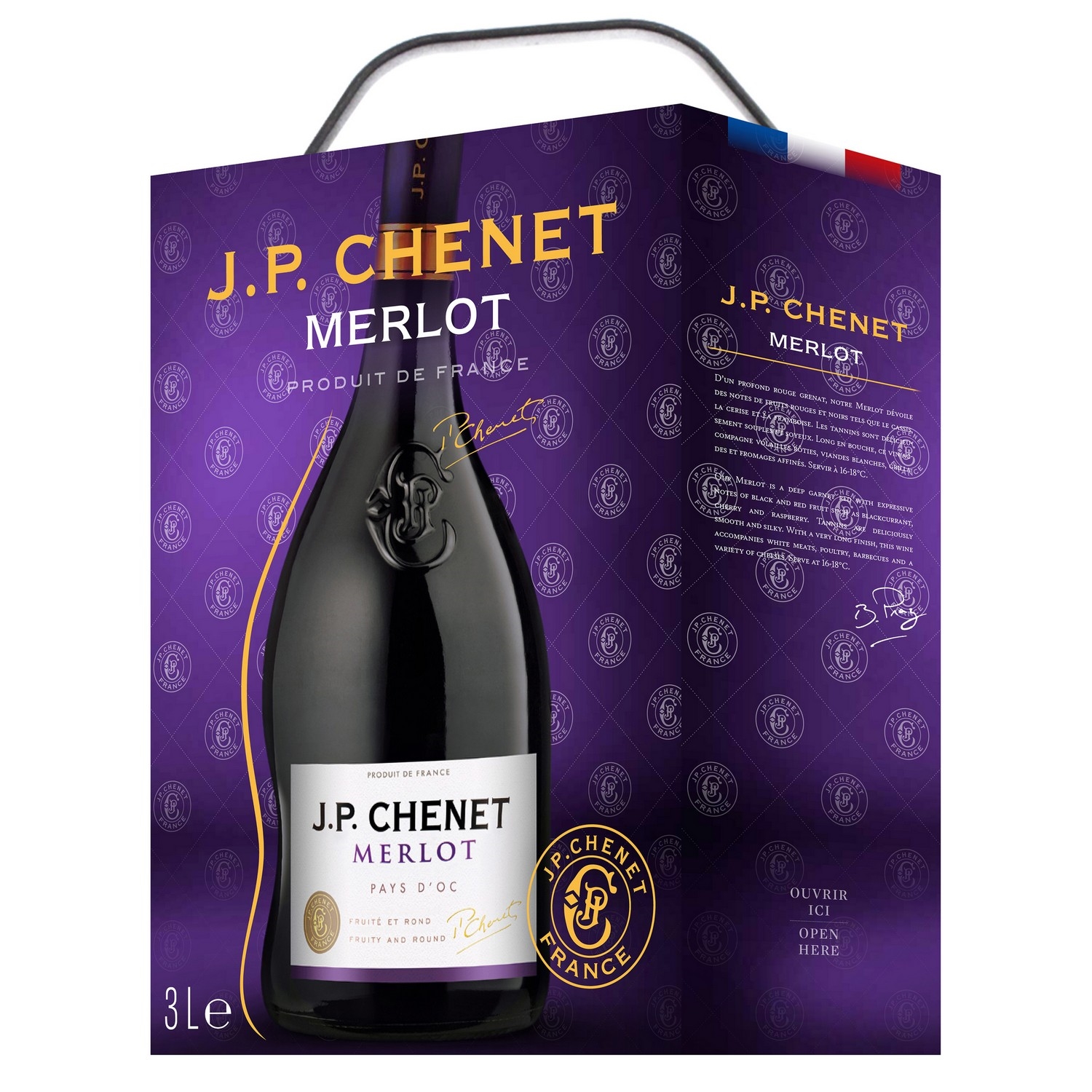 J.p. chenet merlot  12,5%  bib  3l