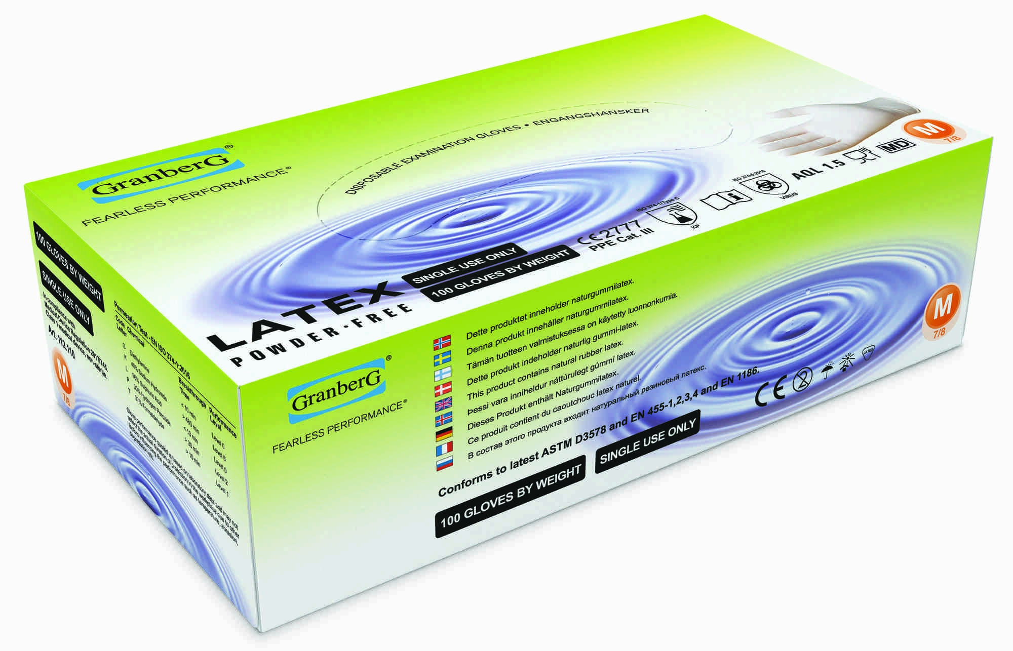 Engangshanske latex hvit xl 100stk