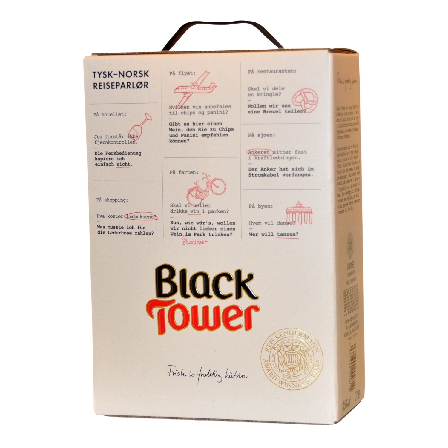 Black tower rivaner riesling  8,5%  bib  3l