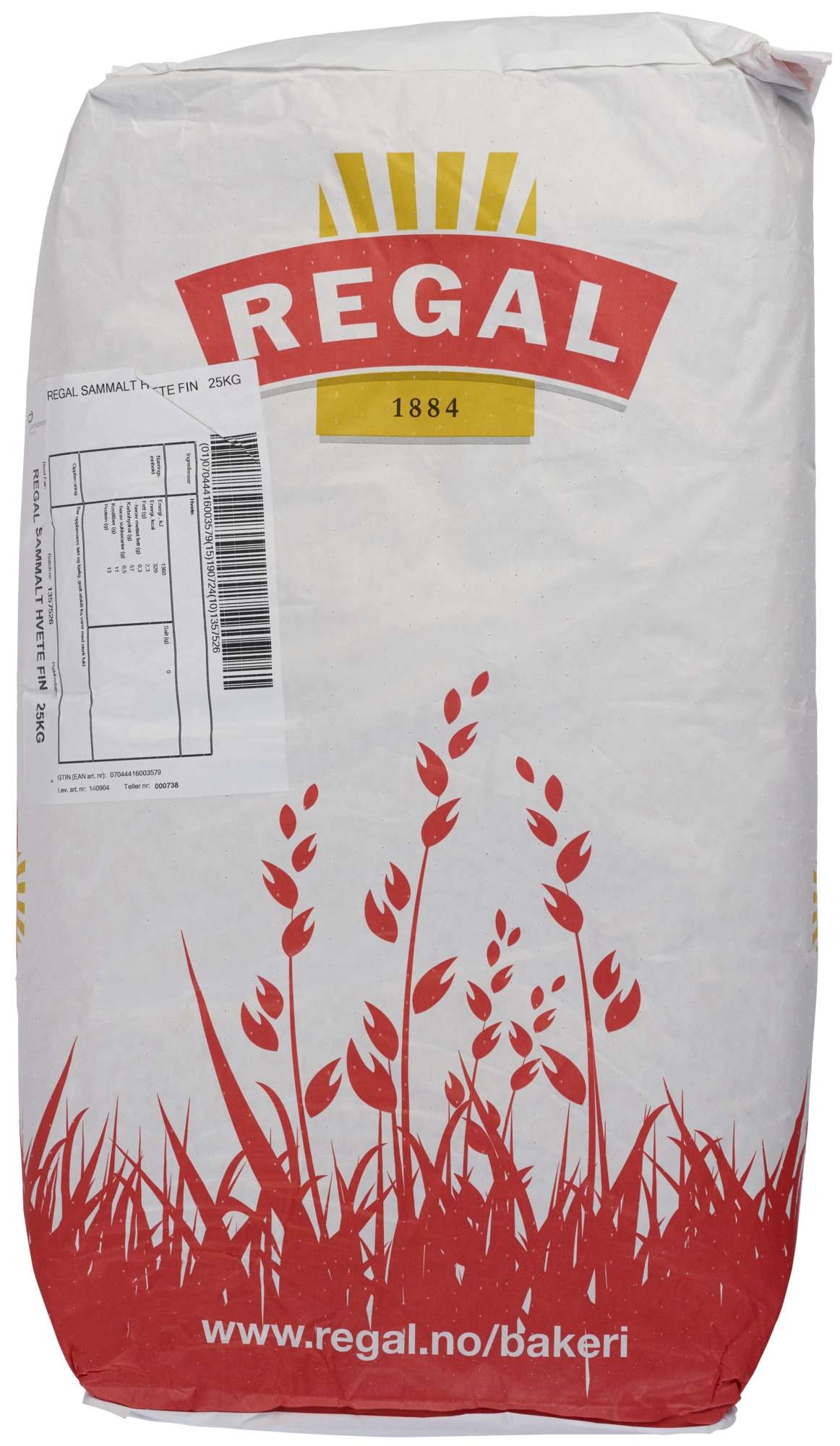 Whole-ground wheat flour fine 25kg