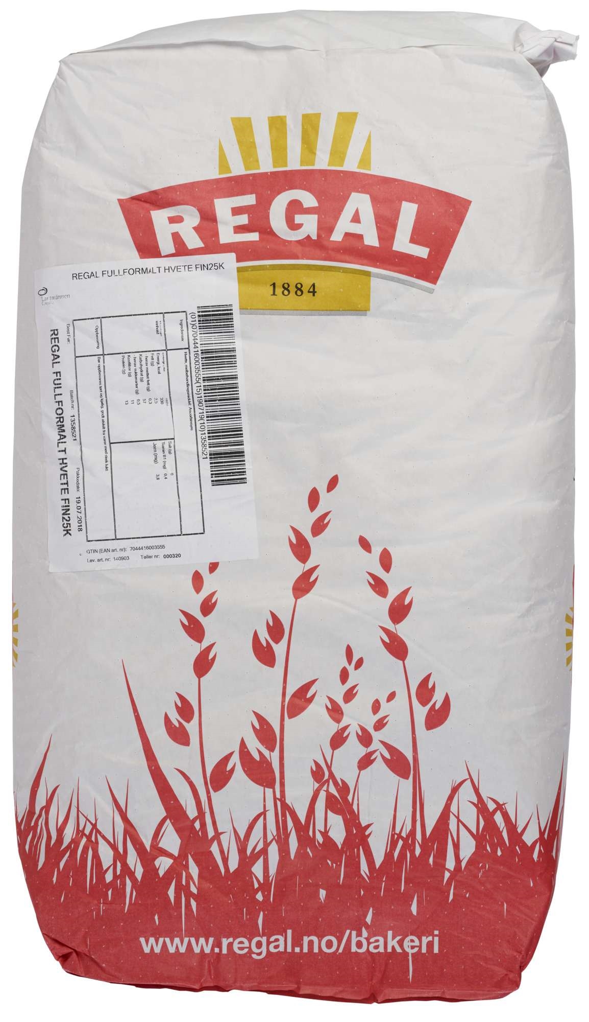 Fully ground wheat flour fine 25kg