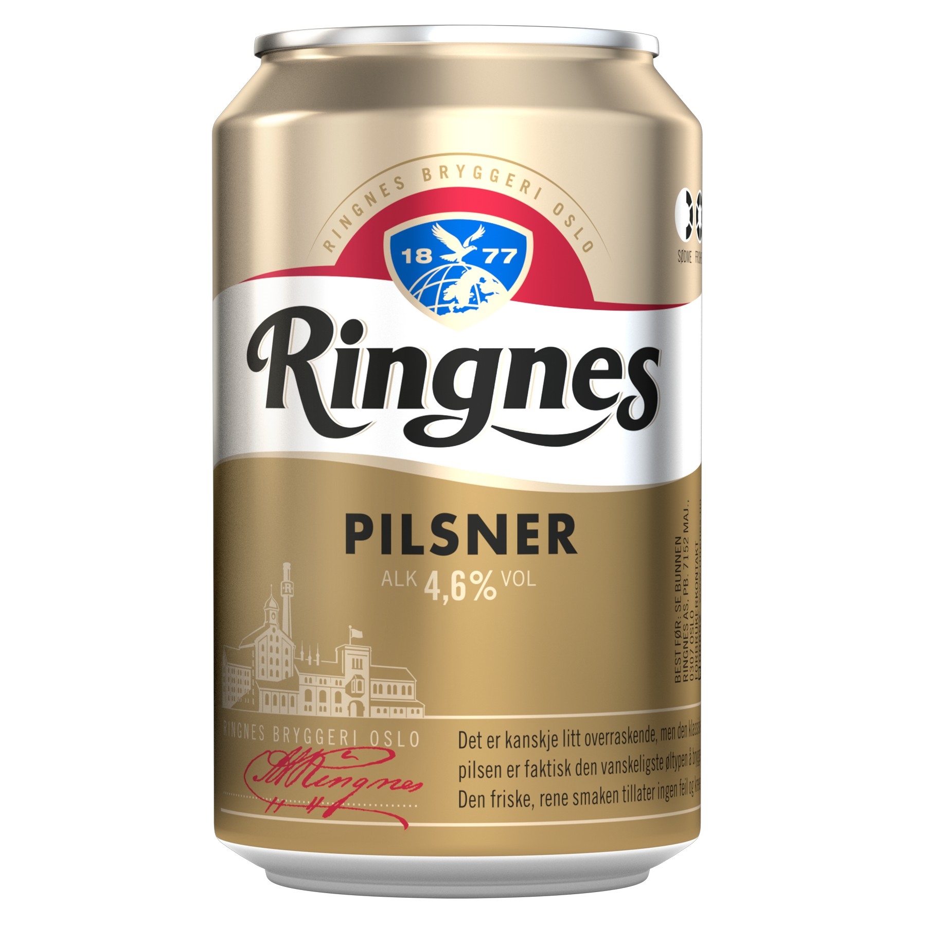Ringnes pilsner bx 4,7% 24x33cl