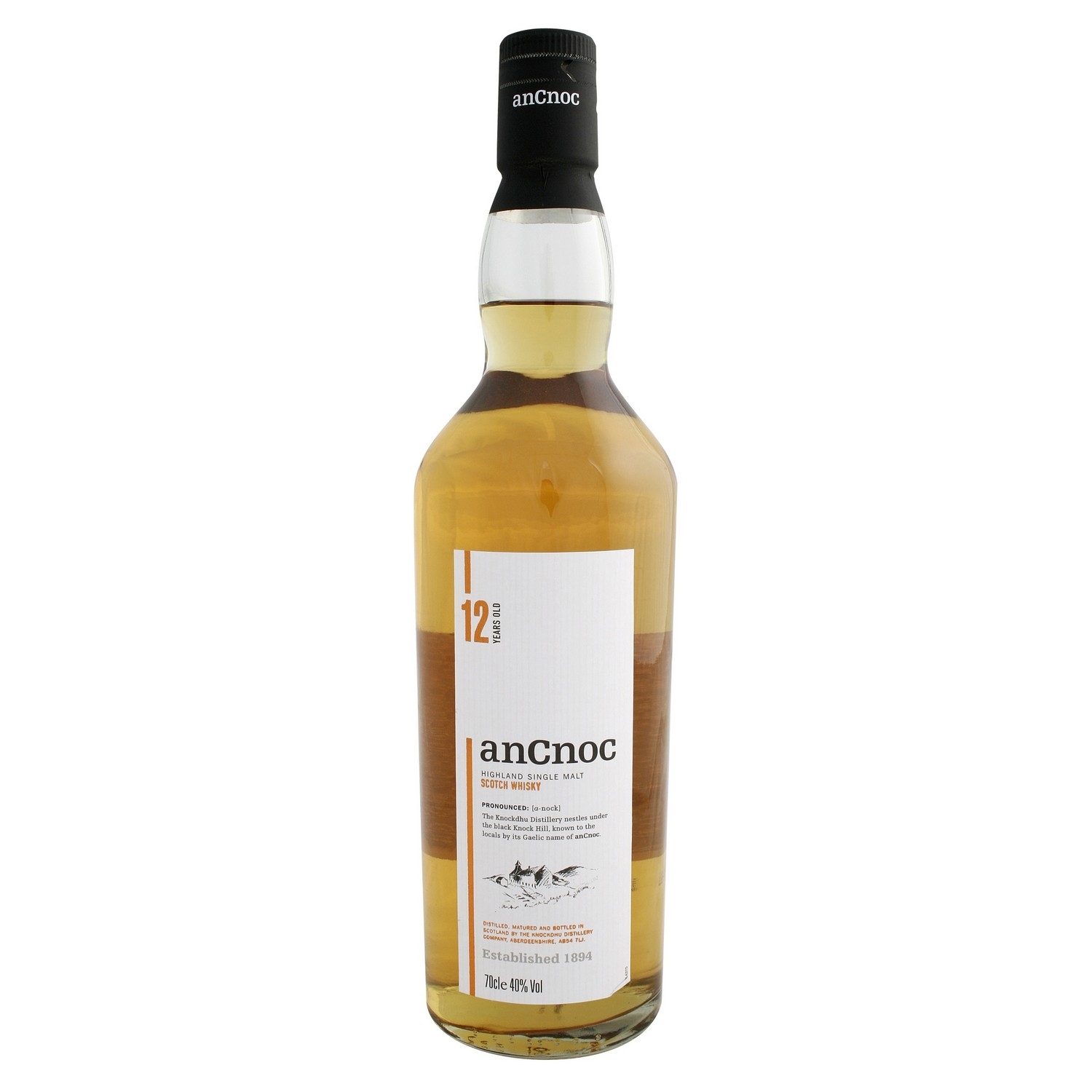 Ancnoc 12 y.o. highland single malt scotch whisky 40% 70cl
