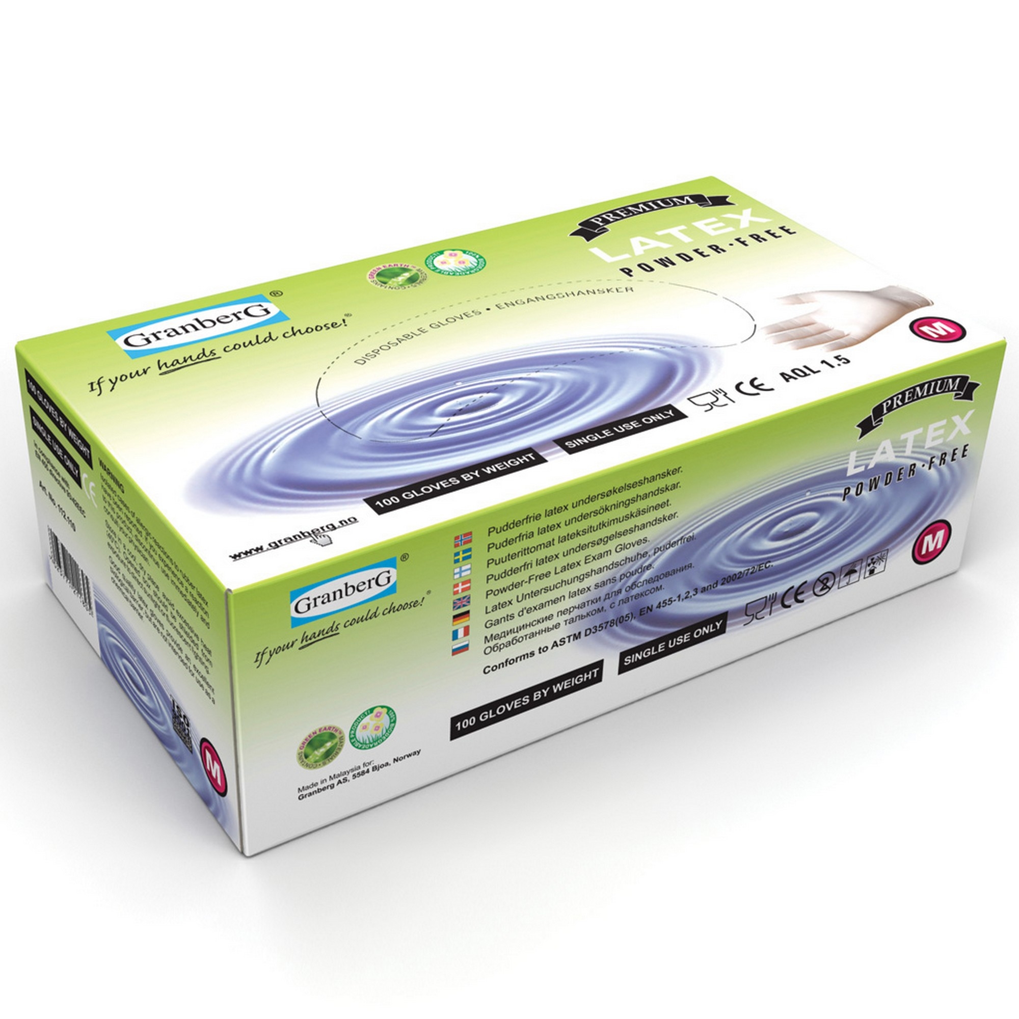 Latex  eng.hansker pud.fri l   100stk