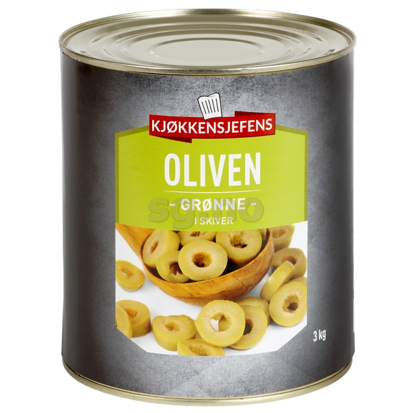 Oliven grønn skivet 3kg