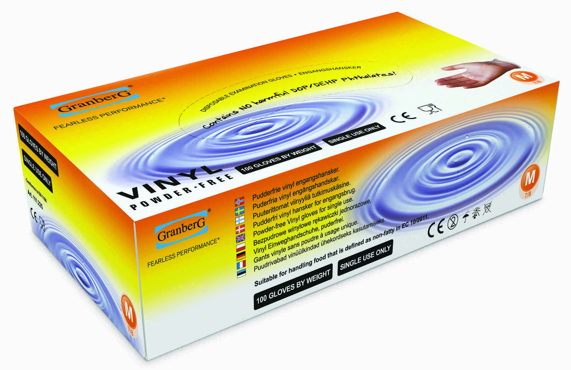 Enganghansker vinyl klar xl 100stk