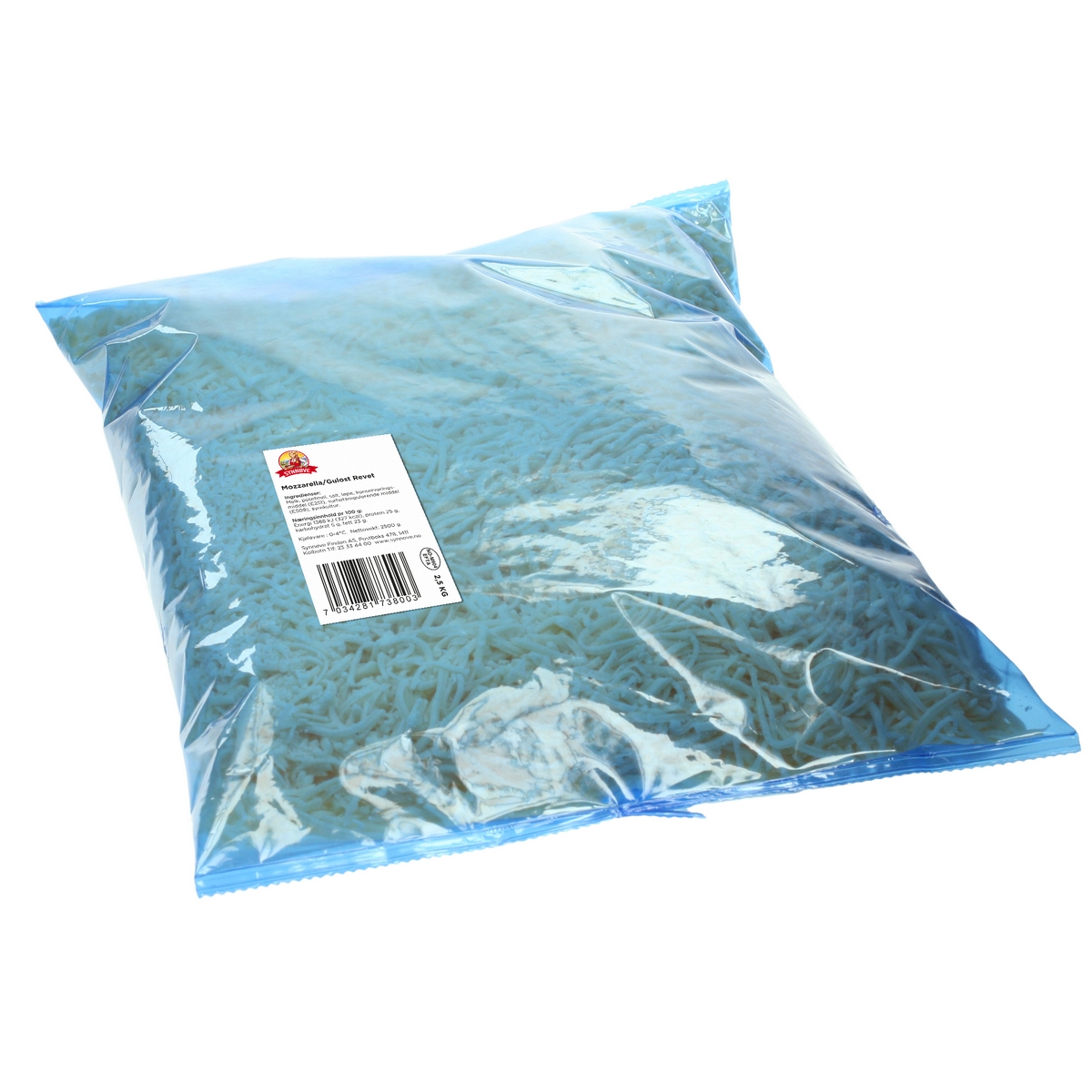 Mozzarella/gulost revet 2,5kg