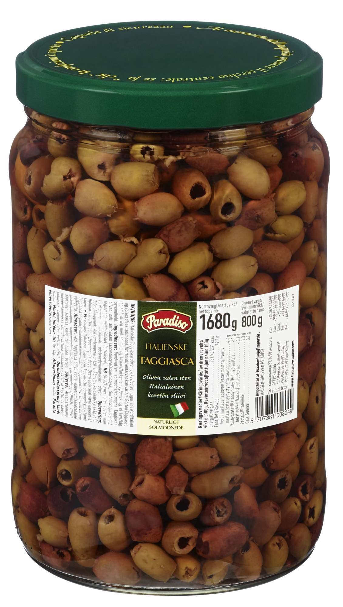 Olives taggiasca no stones 1,68kg