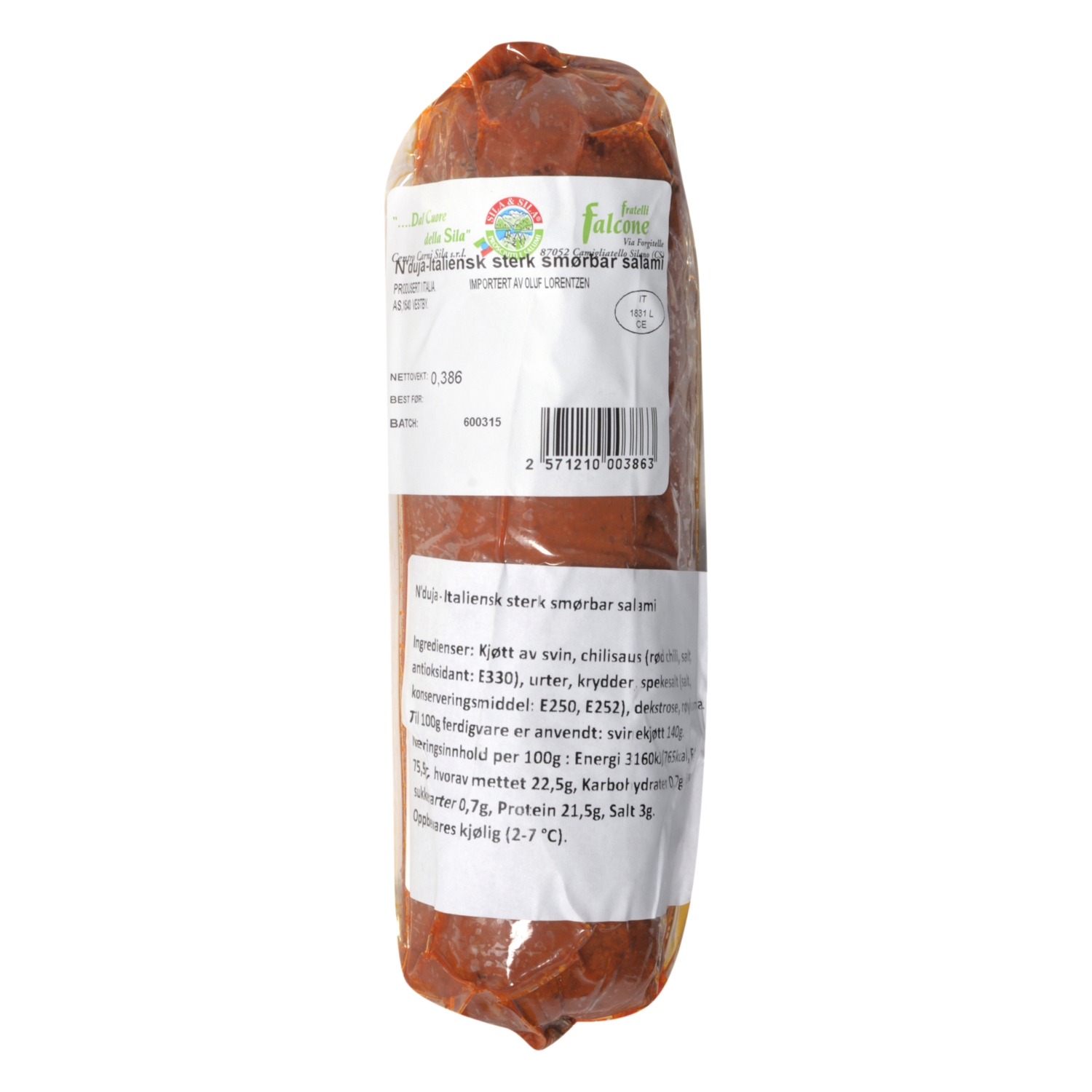 Nduja salamai smørbar ca 500g kg