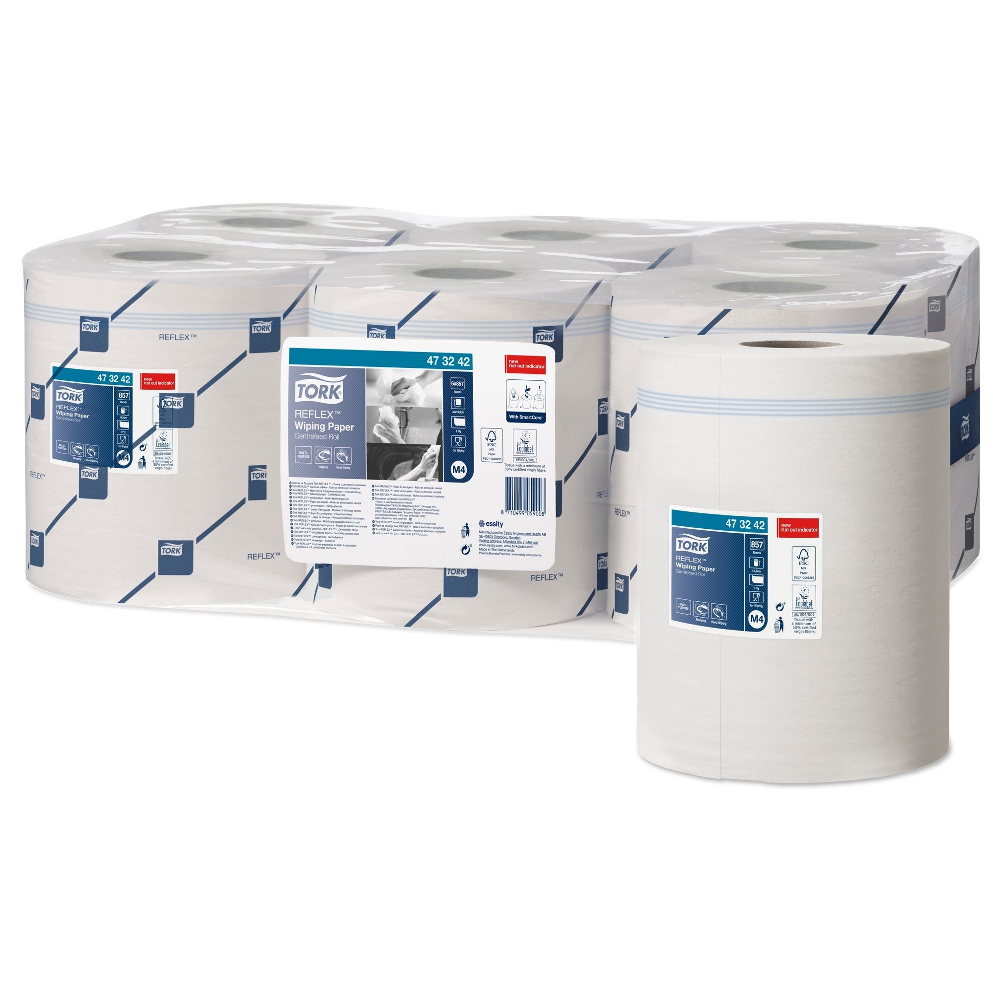 Reflex drying paper std centre roll m4 6x300m