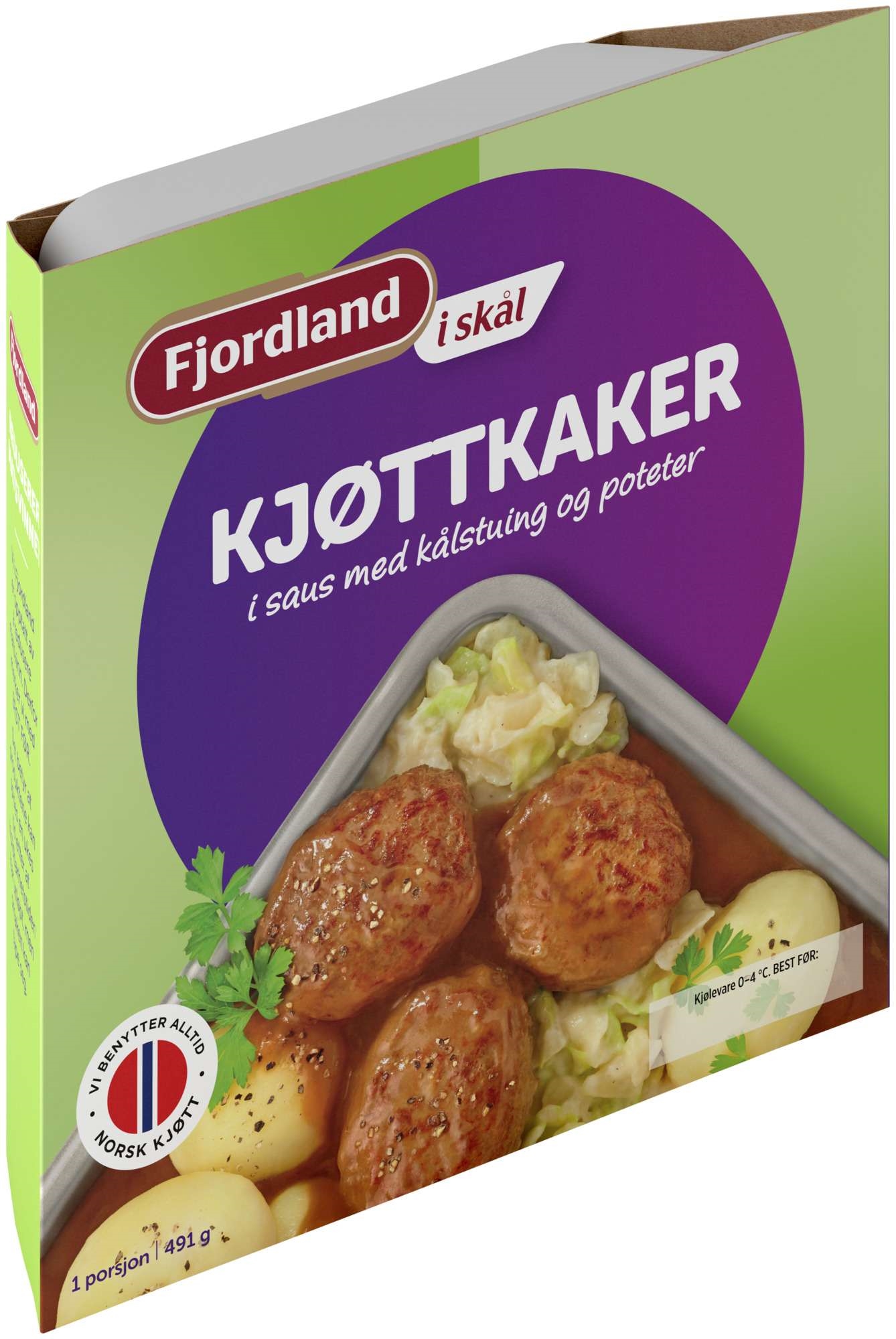 Kjøttkaker i saus m/kålstuing skål 491g
