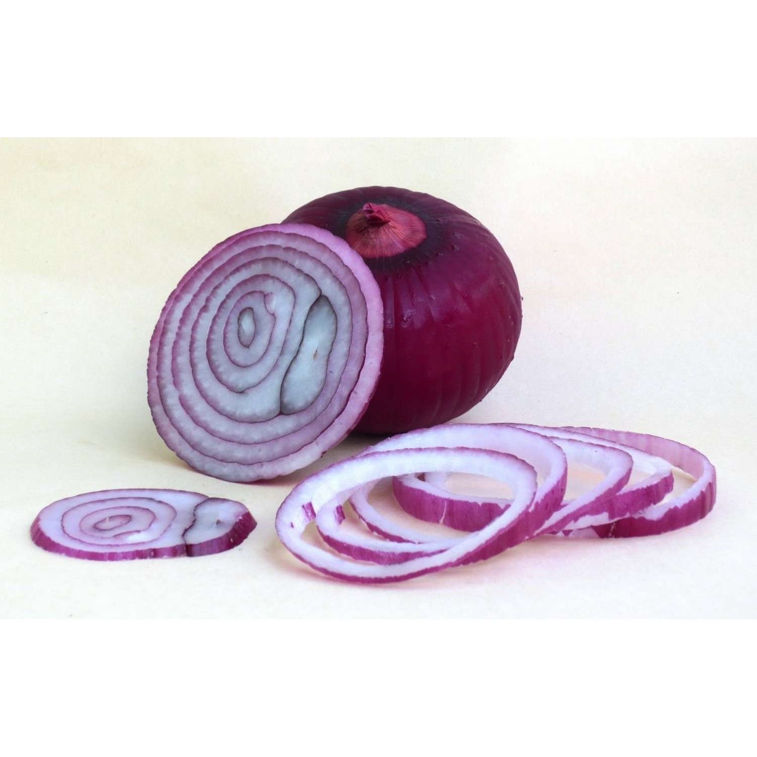Løk rød skivet 500g stk