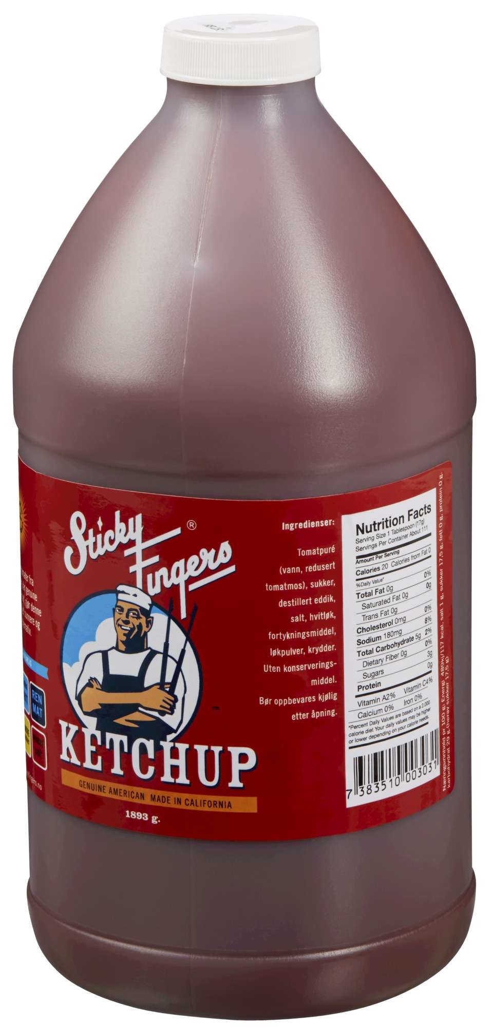 Sticky fingers ketchup 1.893kg