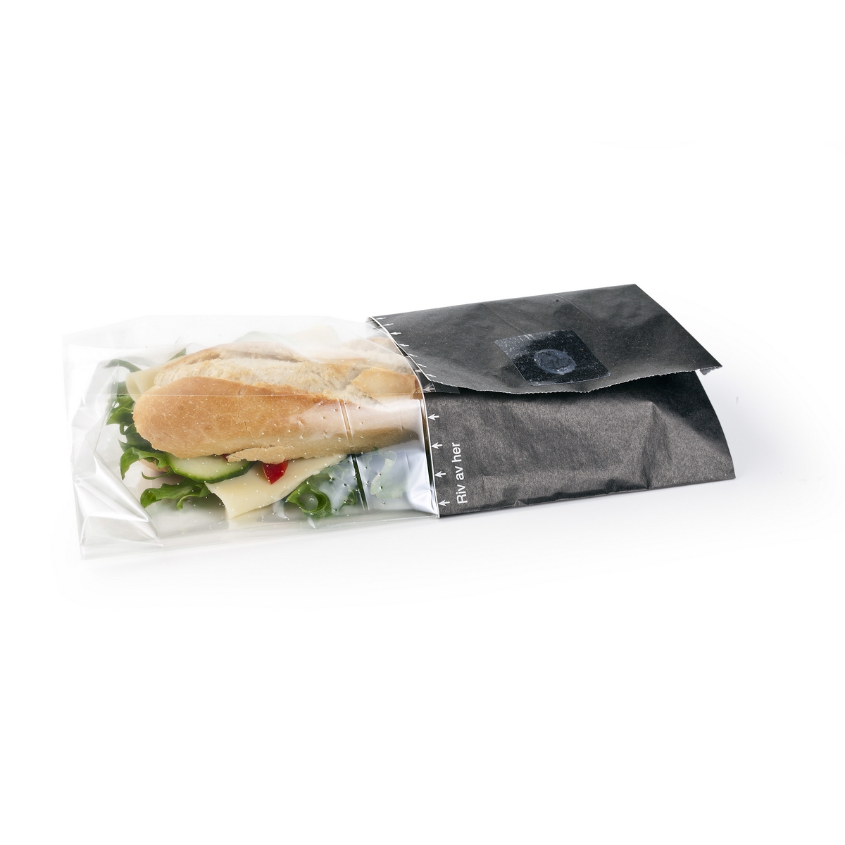 Snack bag black large 28x12.5cm 1000pce