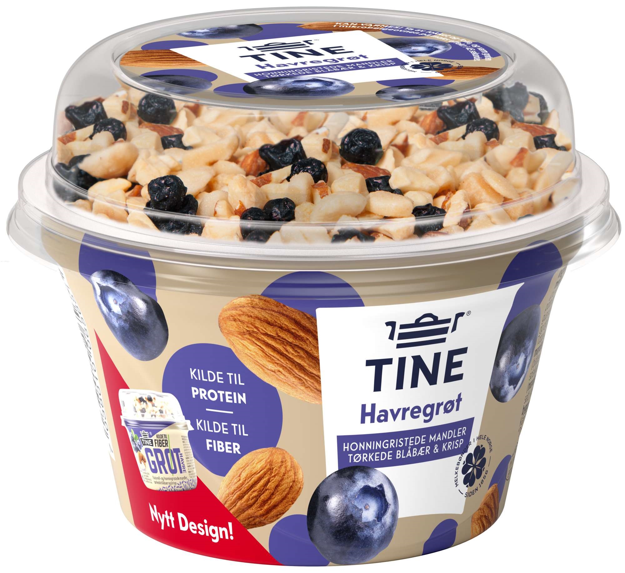 Havregrøt mandel/blåbær   170g