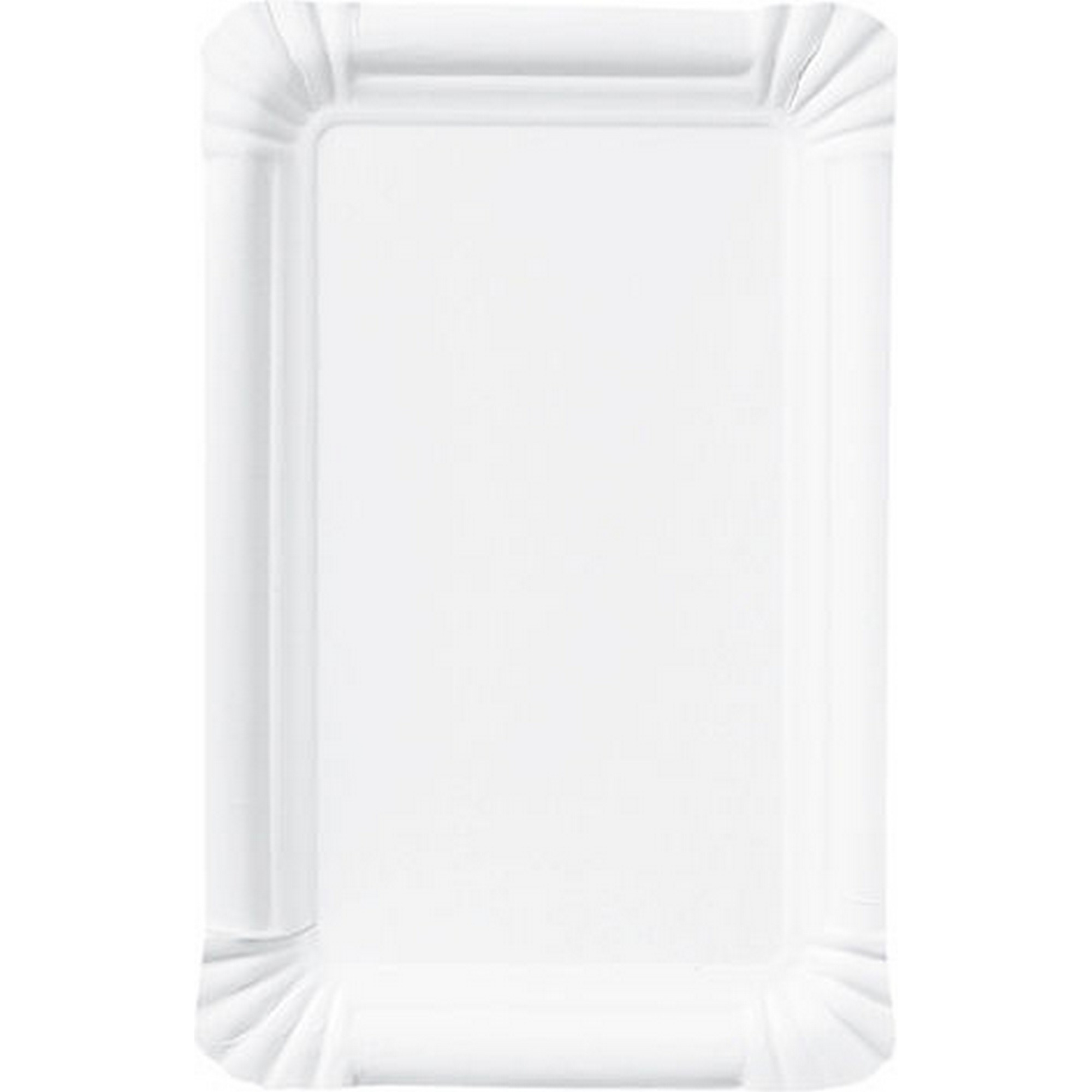 Tallerken papp flat 11x17cm hvit   250stk