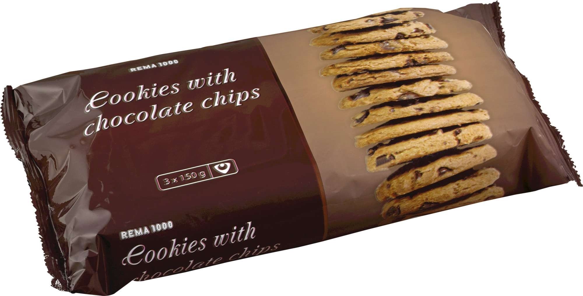Rema 1000 cookies choc chip (3x150g)   450g