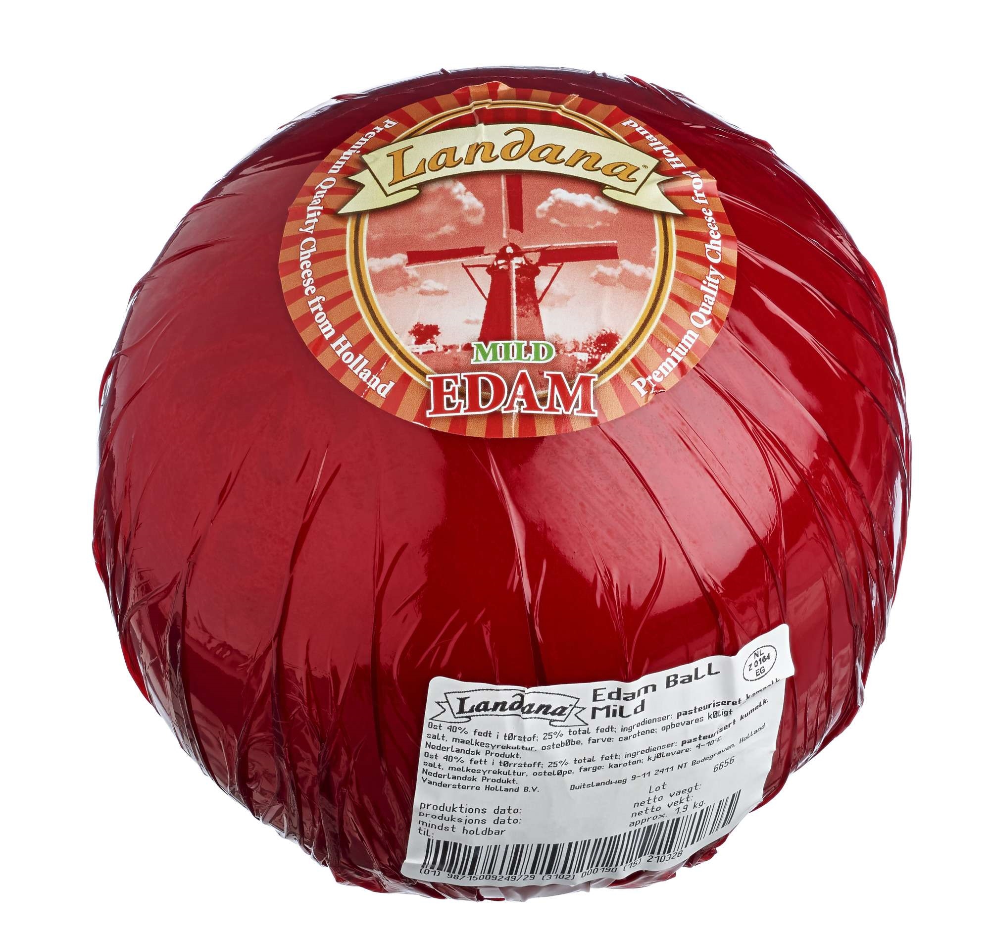Edamer rød hollandsk ca1,9kg kg