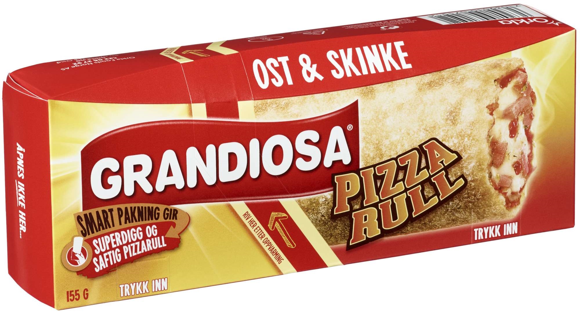Grandiosa pizzarull ost og skinke 155g