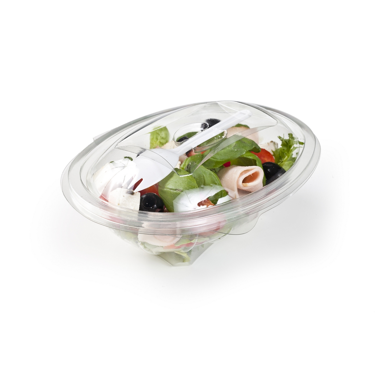 Salatboks m/gaffell slv 500ml 400stk