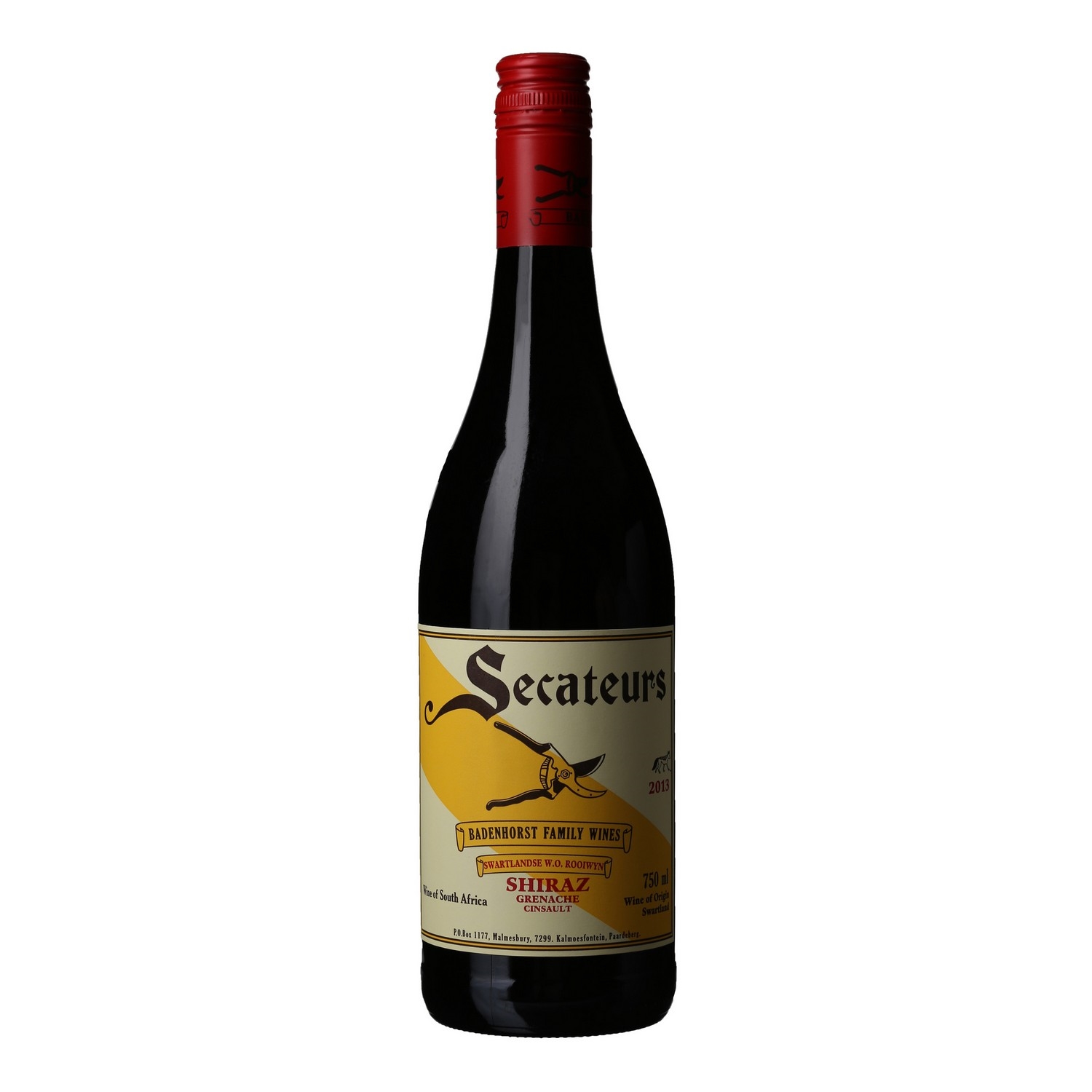 A.a. badenhorst secateurs shiraz grenache  13%  75cl