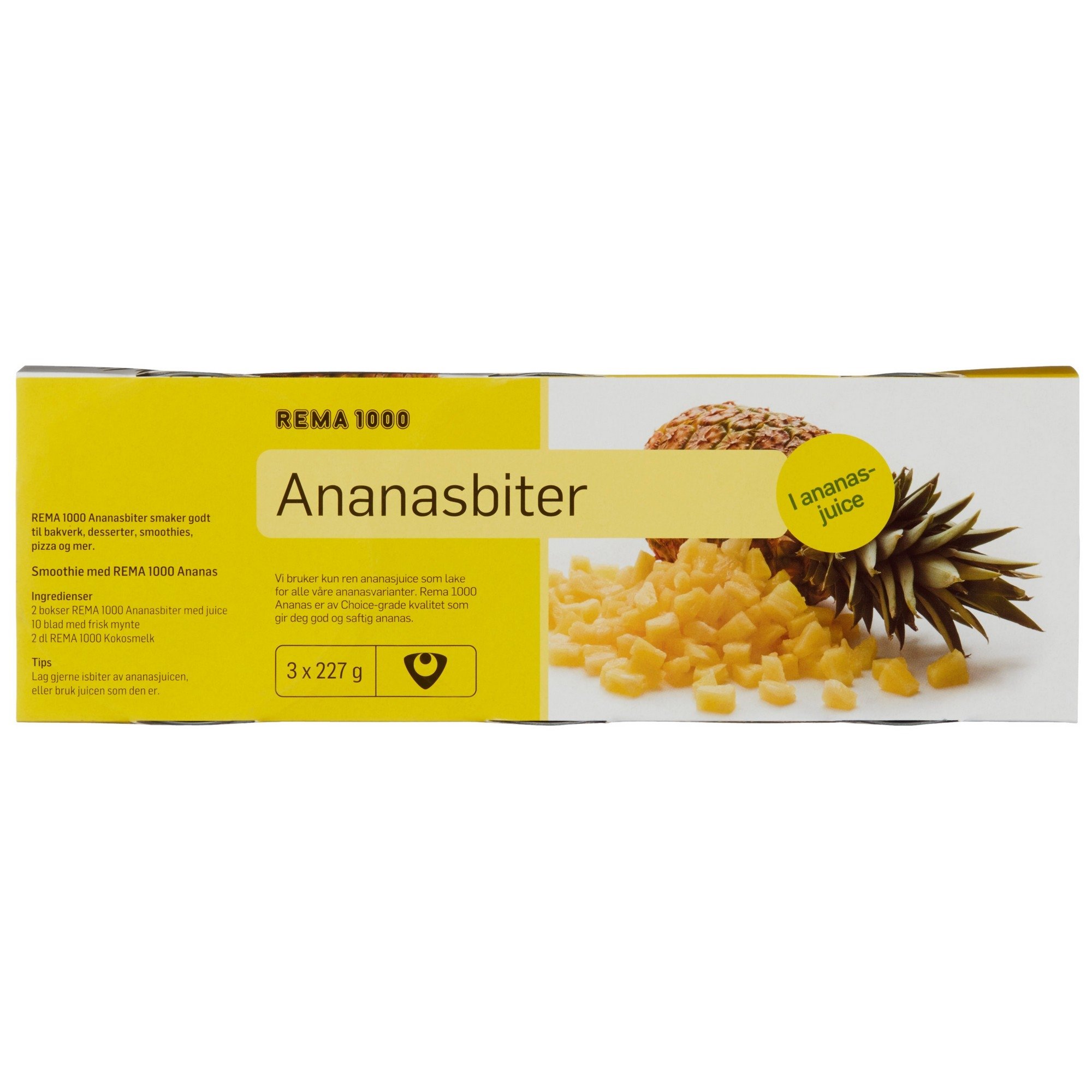 Rema 1000 ananas i biter 1/3pl 420g