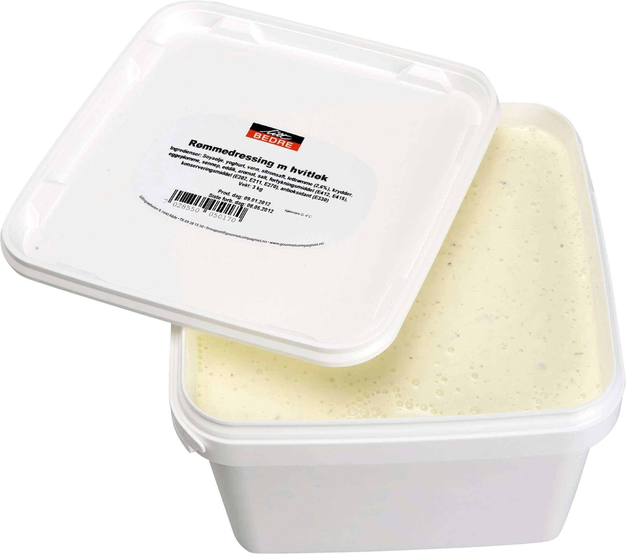 Rømmedressing med hvitløk  spann 3kg