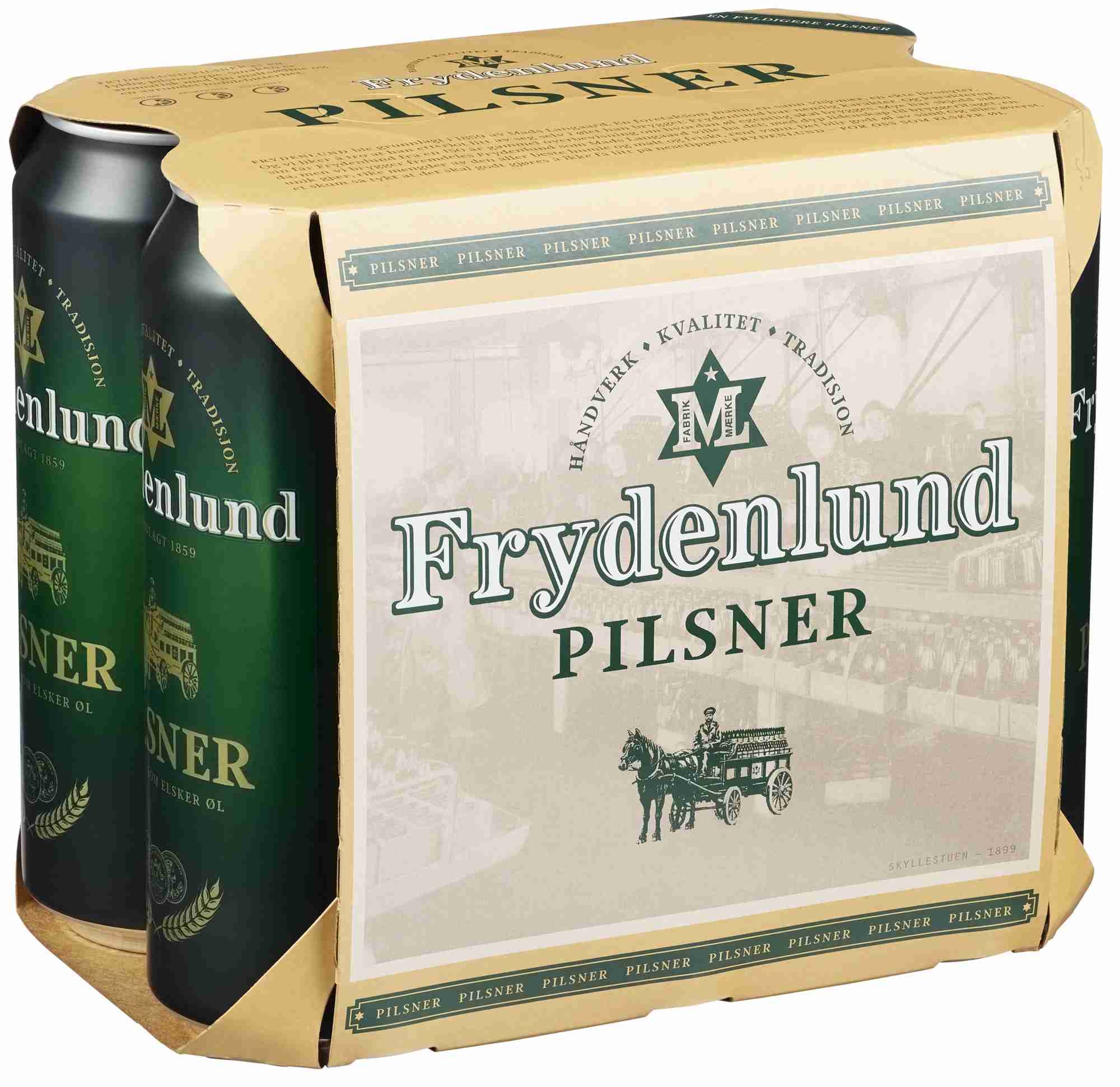 Frydenlund pilsener 6pk  4,7%  24x50cl