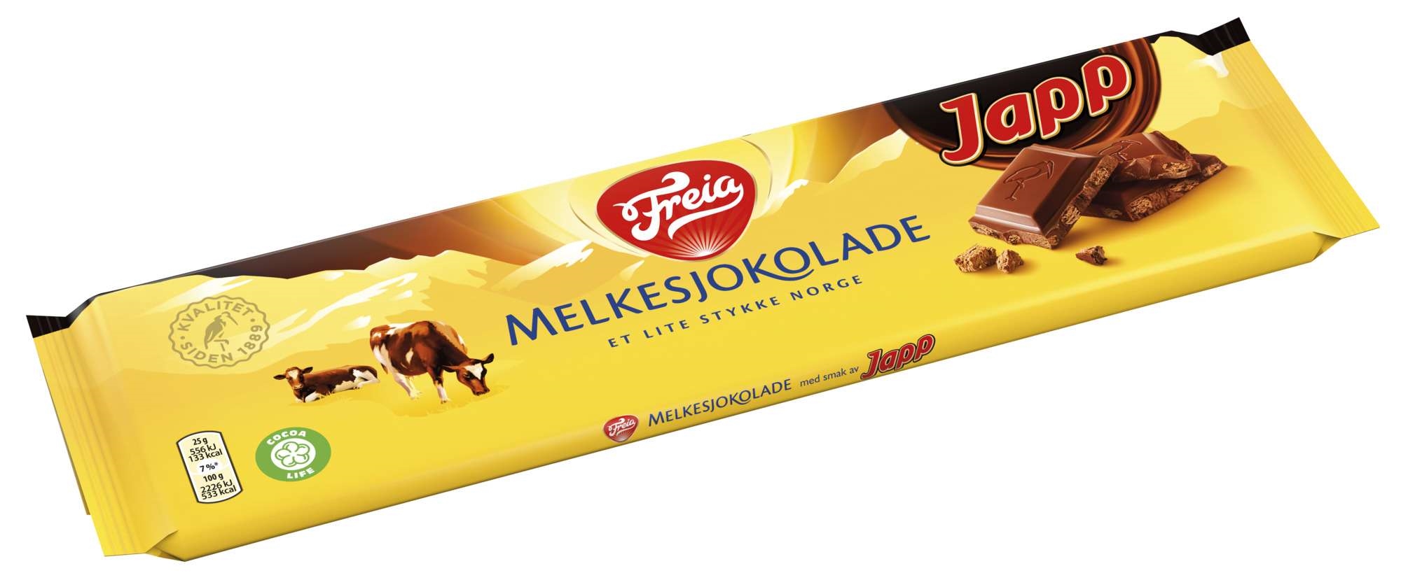 Melkesjokolade m/japp 200g