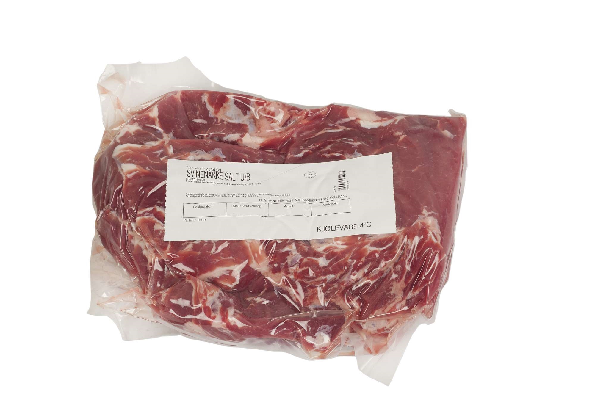 Pork neck salted boneless  kg