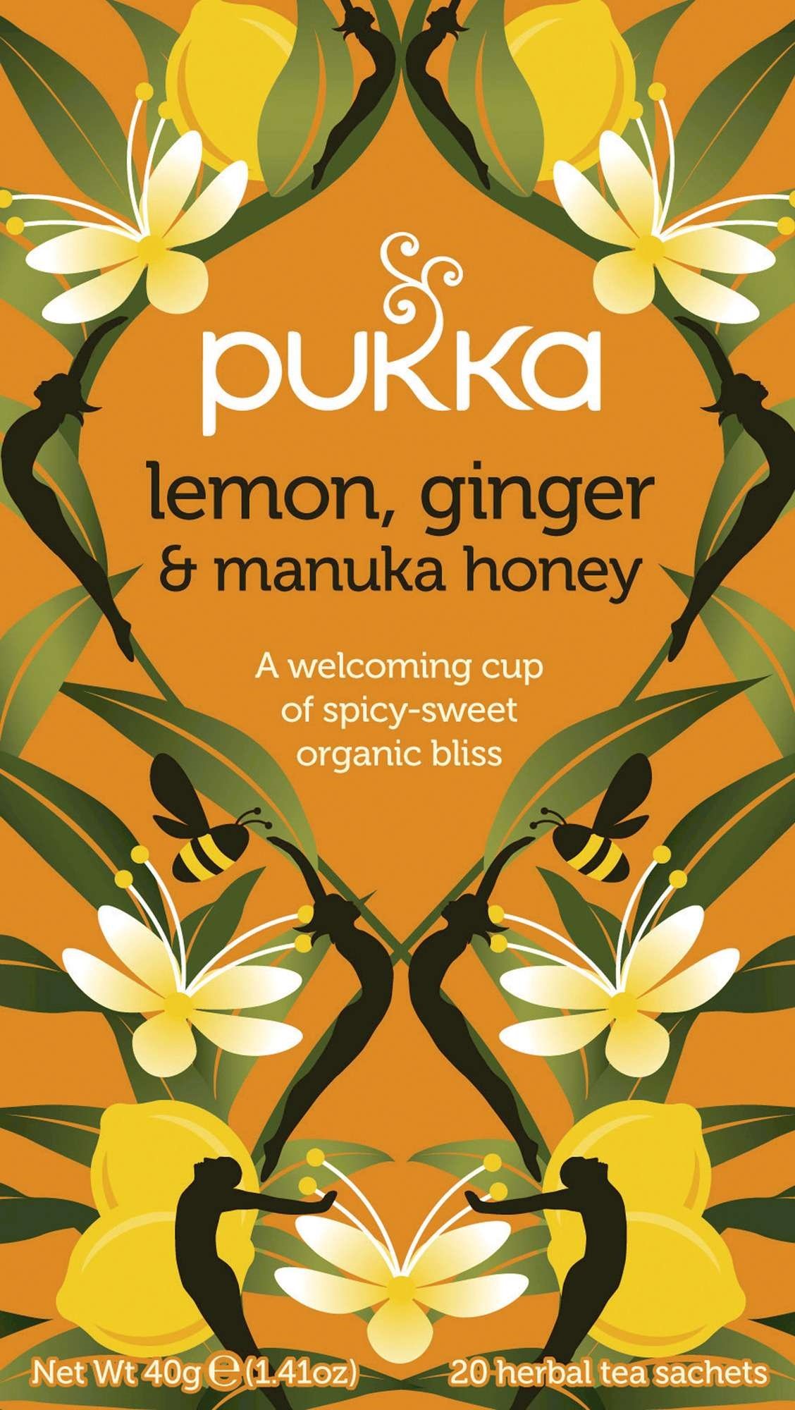 Pukka lemon,ginger,manuka urtete økol. 20stk