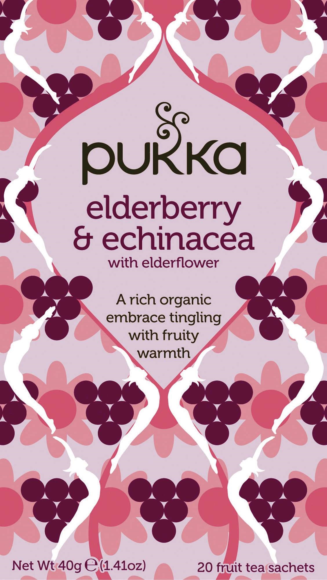 Pukka elderberry&echinacea urtete  økol.   20stk