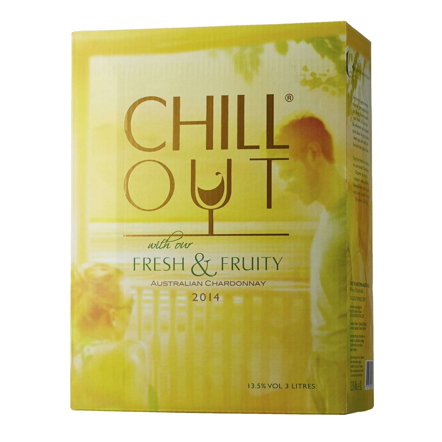 Chillout fresh and fruity australian chardonnay bib 13% 3l