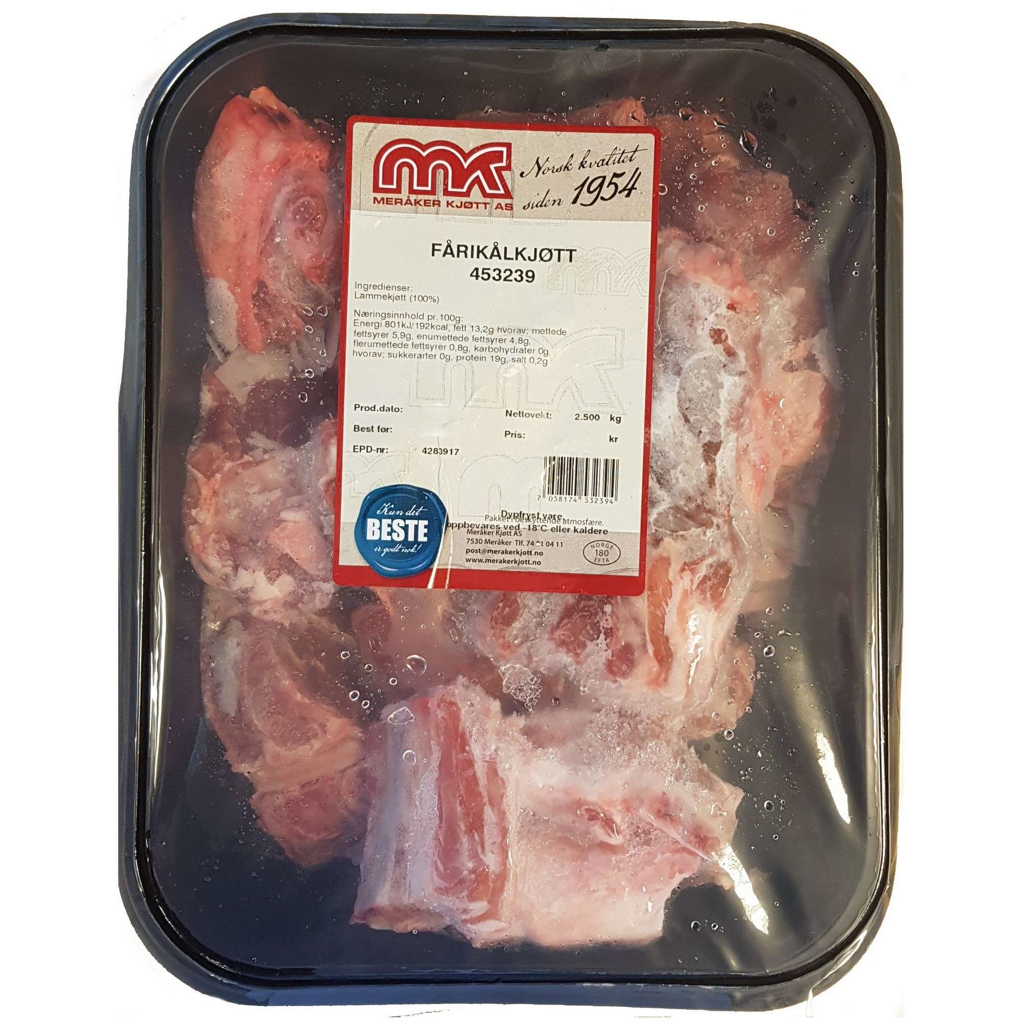 Fårikålkjøtt 2,5 kg