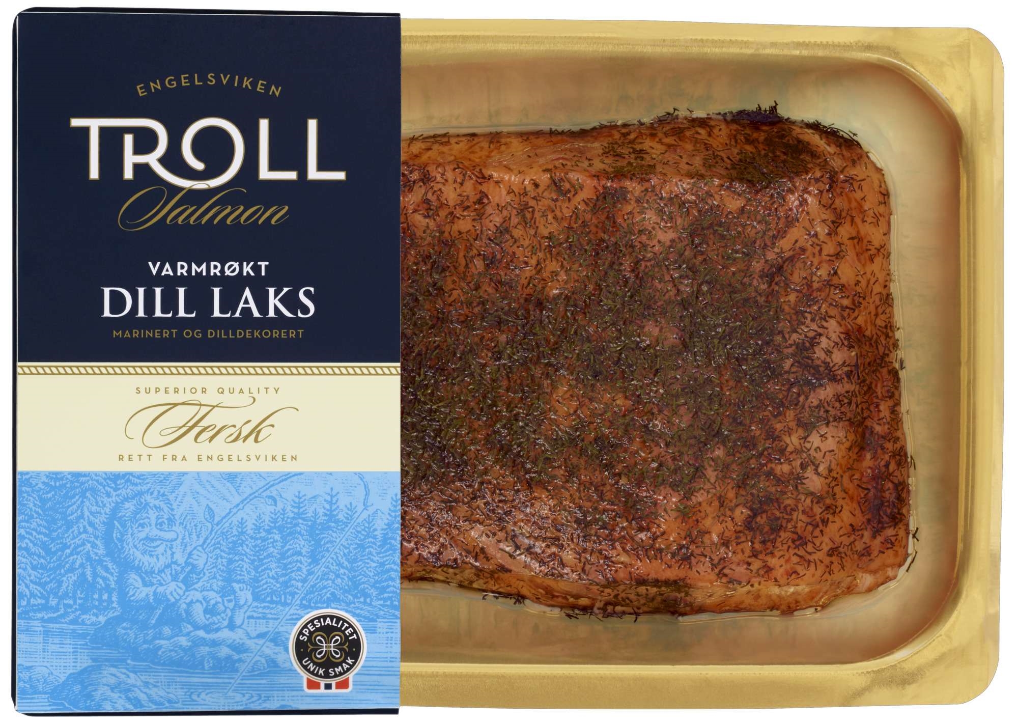 Varmrøkt dill-laks bit kg