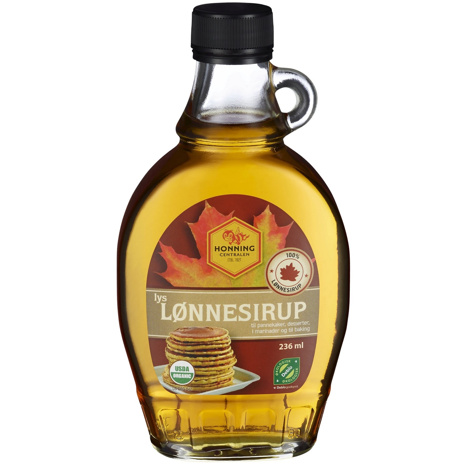 Lønnesirup lys økol.    236ml