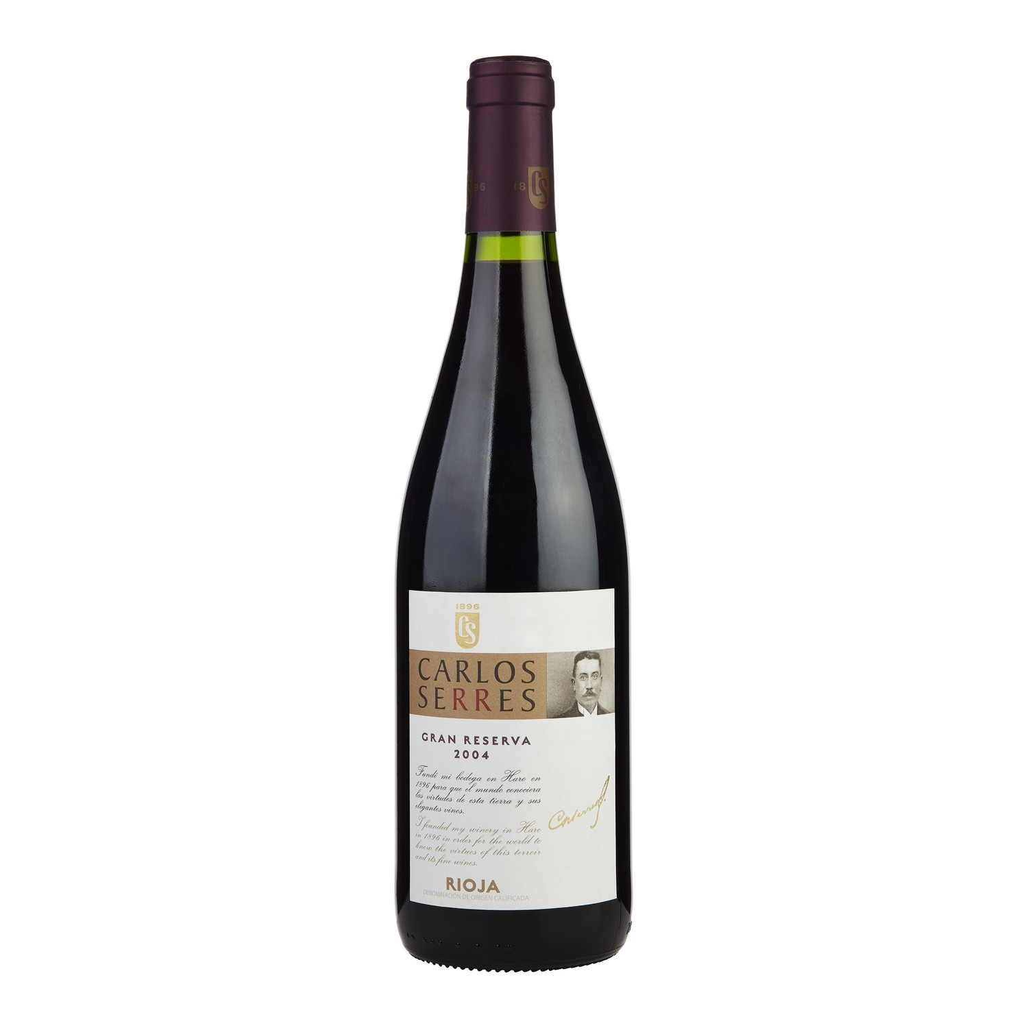 Carlos serres gran reserva 2004  13,5%  75cl