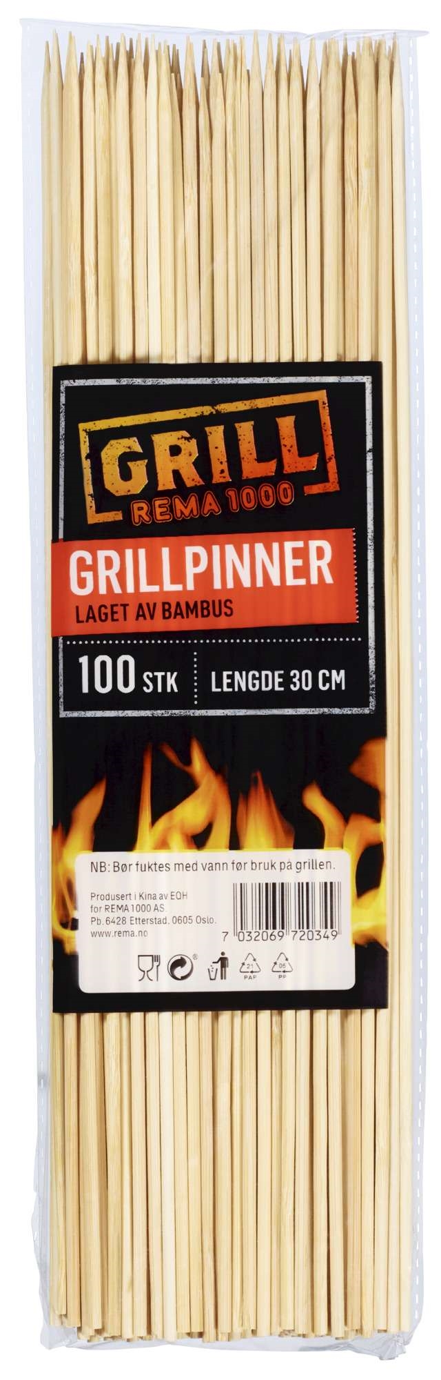 Grillpinner 30cm 100stk