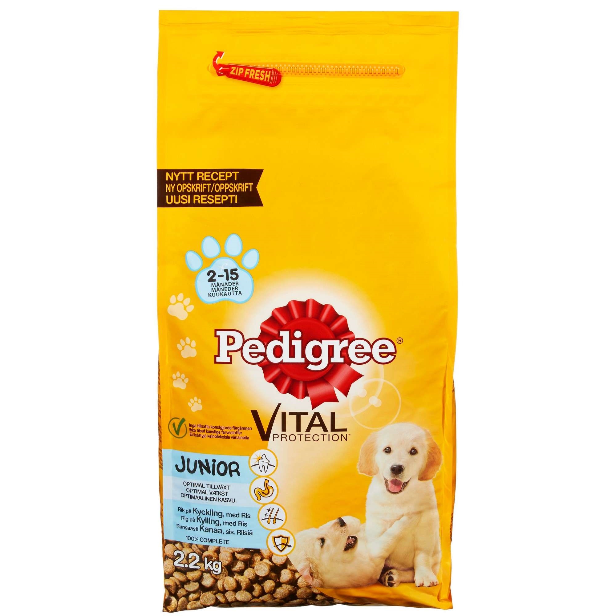 Pedigree junior kylling & ris 2,2kg
