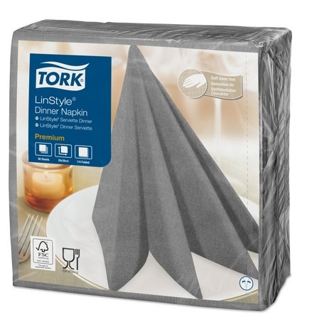 Middagsserviett linstyle grå 39cm 50stk