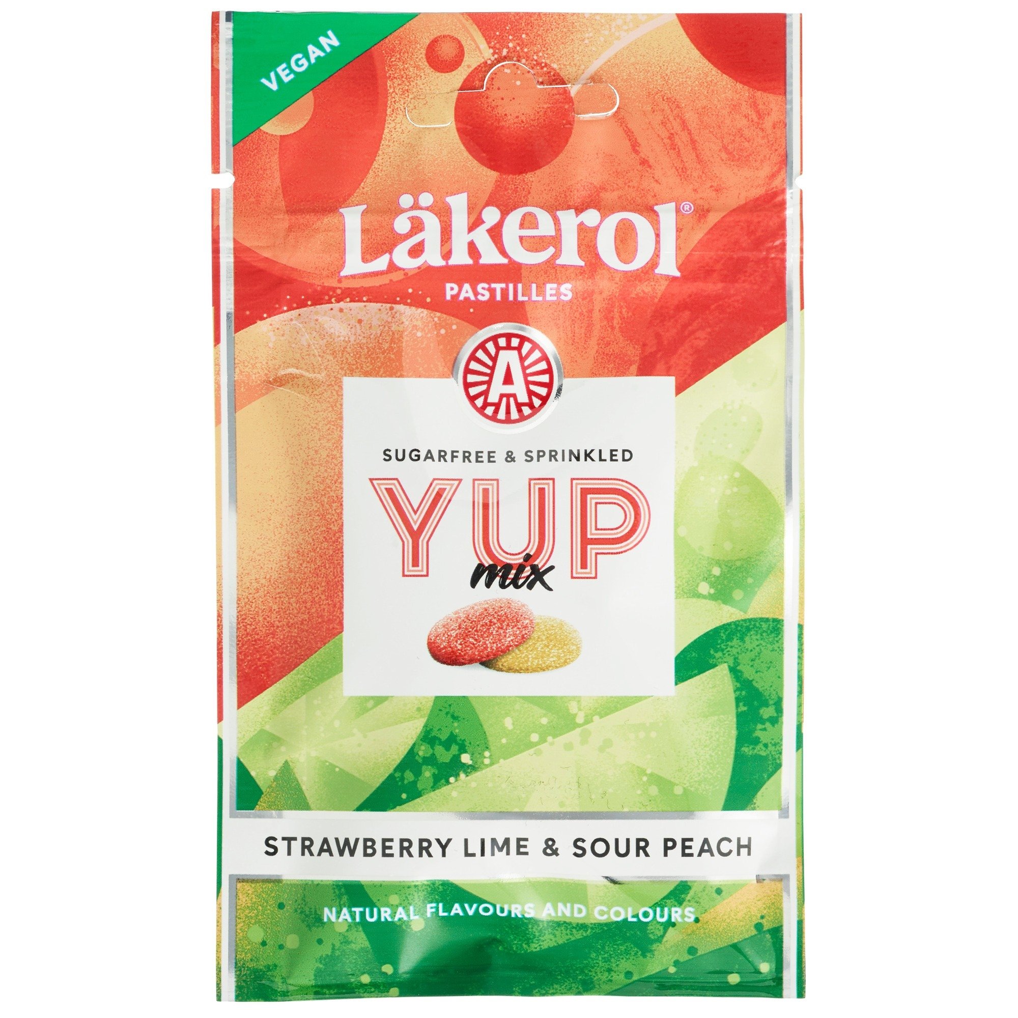 Läkerol yup mix strawberry lime & sour peach 30g
